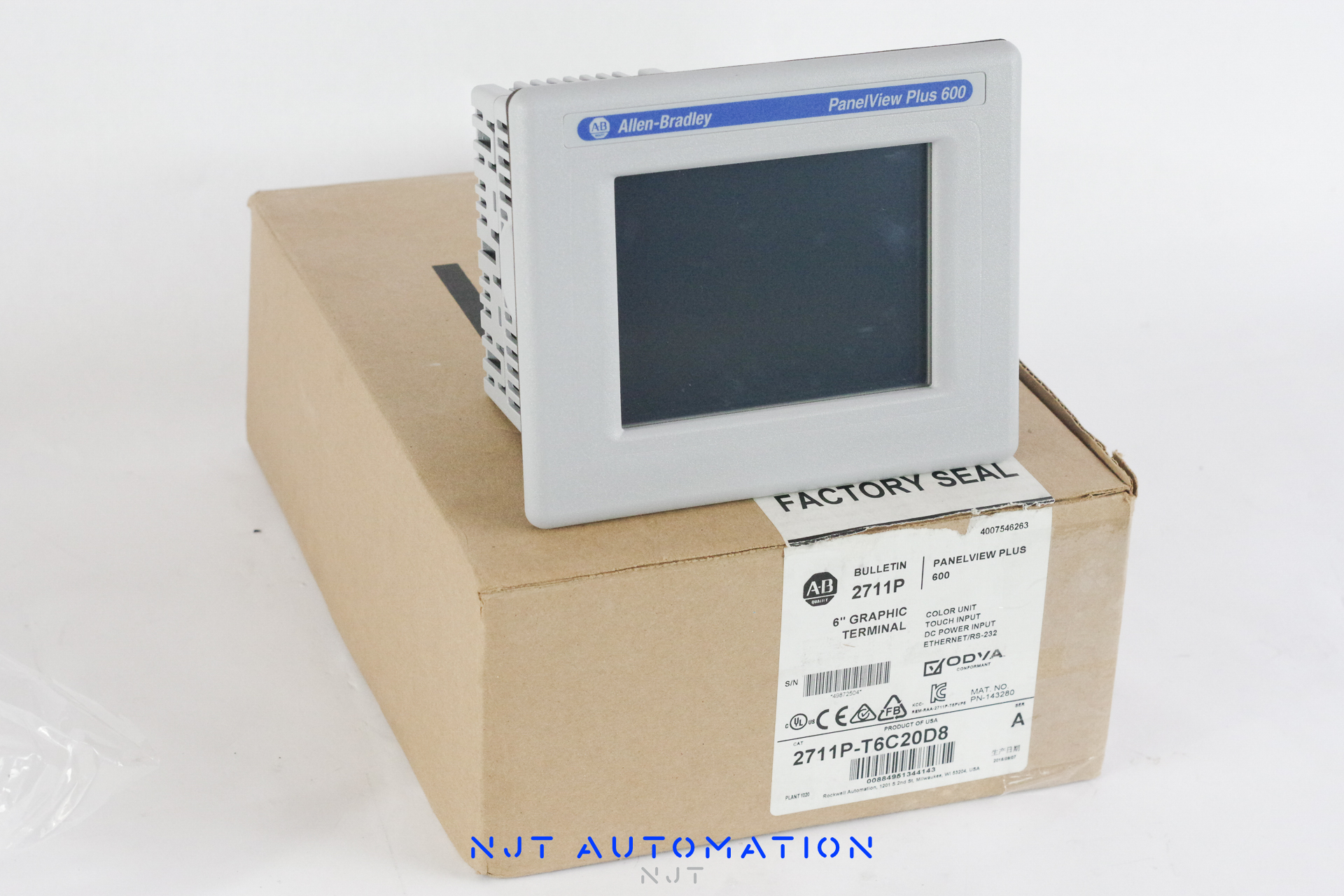 Allen Bradley 2711P-T6C20D8A PanelView Plus HMI – front view